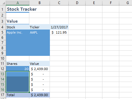 Finished Excel Project